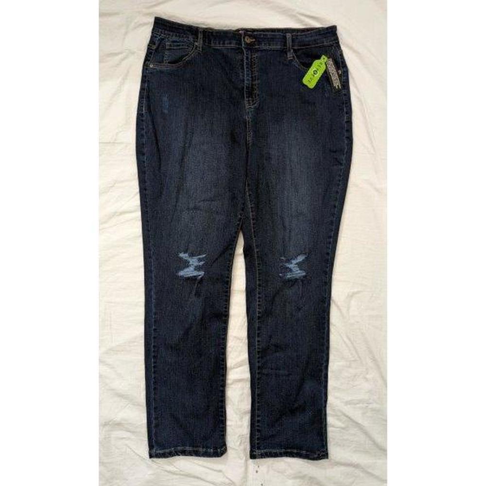 NWT ALL WORTHY Denim Jeans Zipper fly Distressed Everyday Sz 18WT